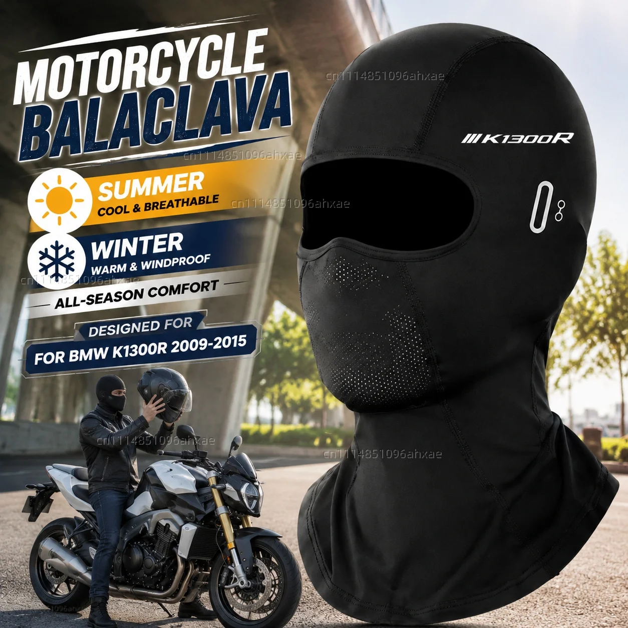 For BMW K1300R 2009-2015 Motorcycle Balaclava Summer Glasses Face Breathable Hole Winter Warm breathable waterproof cycling