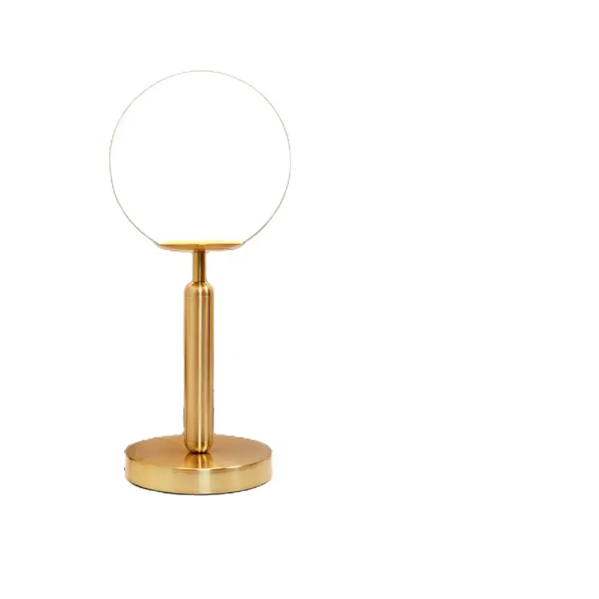 

European simple white round ball table lamps bedroom glass lamp bedside plug-in study desktop decorative desk lights lighting