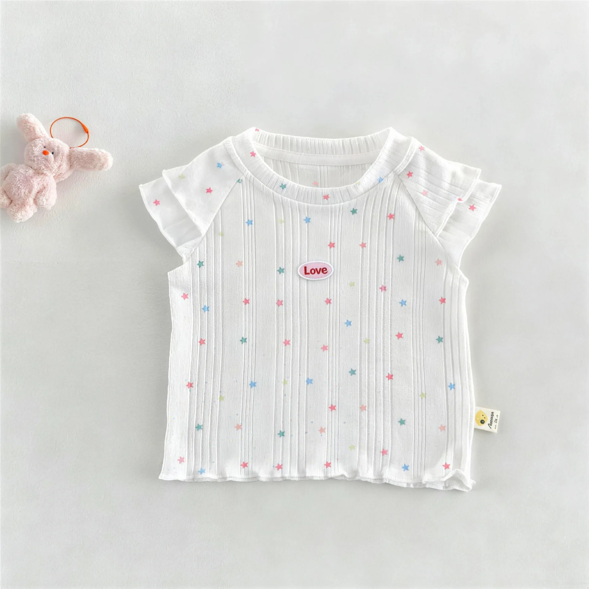 Kids 2026 Girls Short Sleeve T Shirt Summer New Baby Baby Girl Stylish Princess Cartoon Star Thin Top