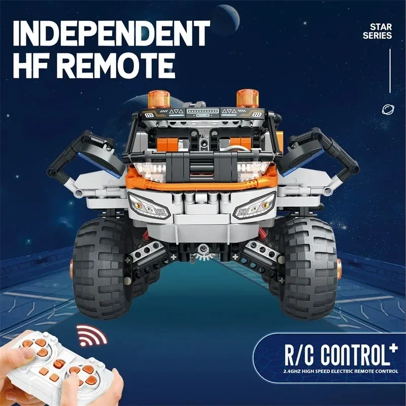 Sci-Fi Mars Exploration RC Truck Building Kit 8 Large Wheels Dual Control Movable Mechanical STEM Teen Gift Compatible Leg