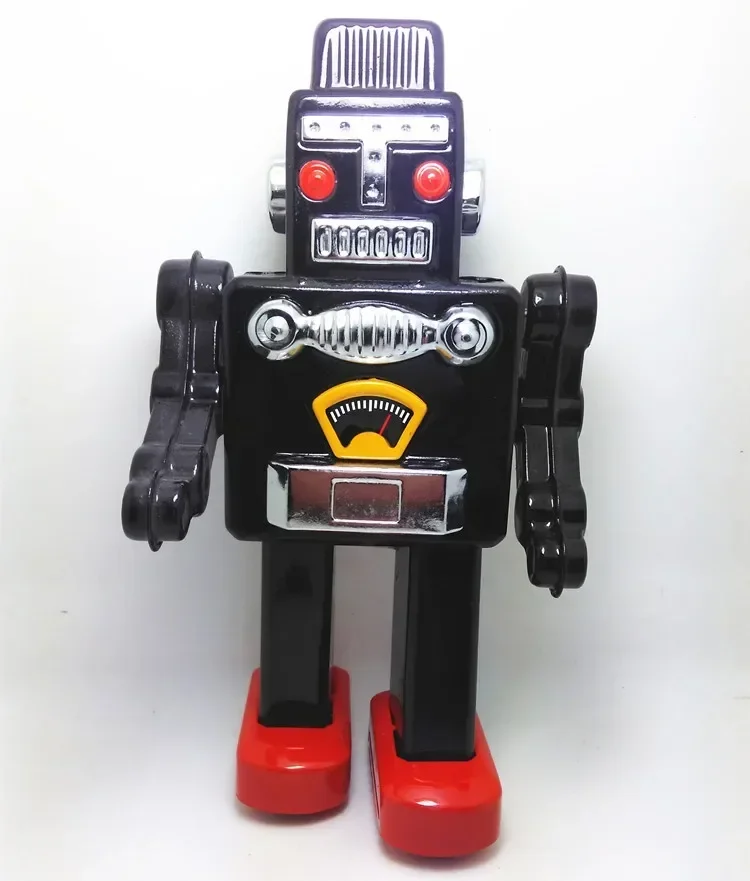 Mainan robot mekanis, mainan robot angin Retro, koleksi dewasa, mainan mekanik, model figur mainan jam, hadiah Natal anak-anak