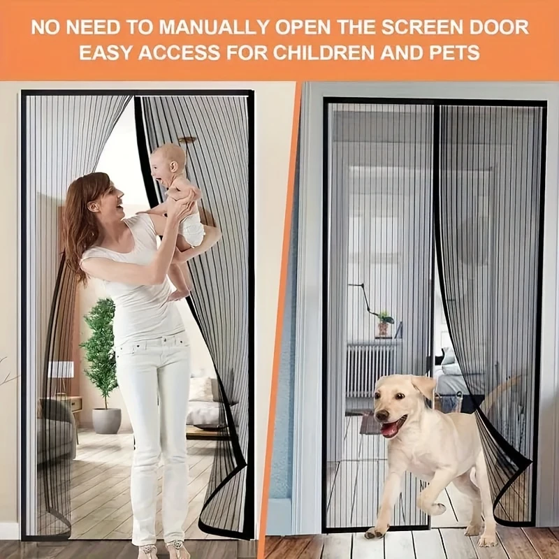 Mosquito-resistant Door Curtain Without Punching for Living Room Bedroom Dining Hands-free Mesh Partition To Prevent Insects