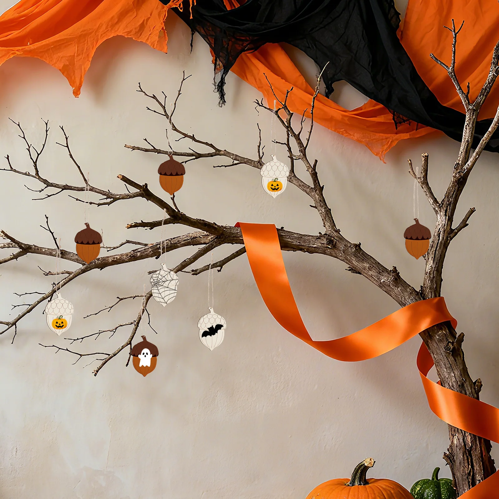 

20Pcs DIY Wooden Acorn Pendants Pine Cone Cutouts Xmas Painting Craft Christmas Tree Hanging Decor Wooden Acorn Cutouts