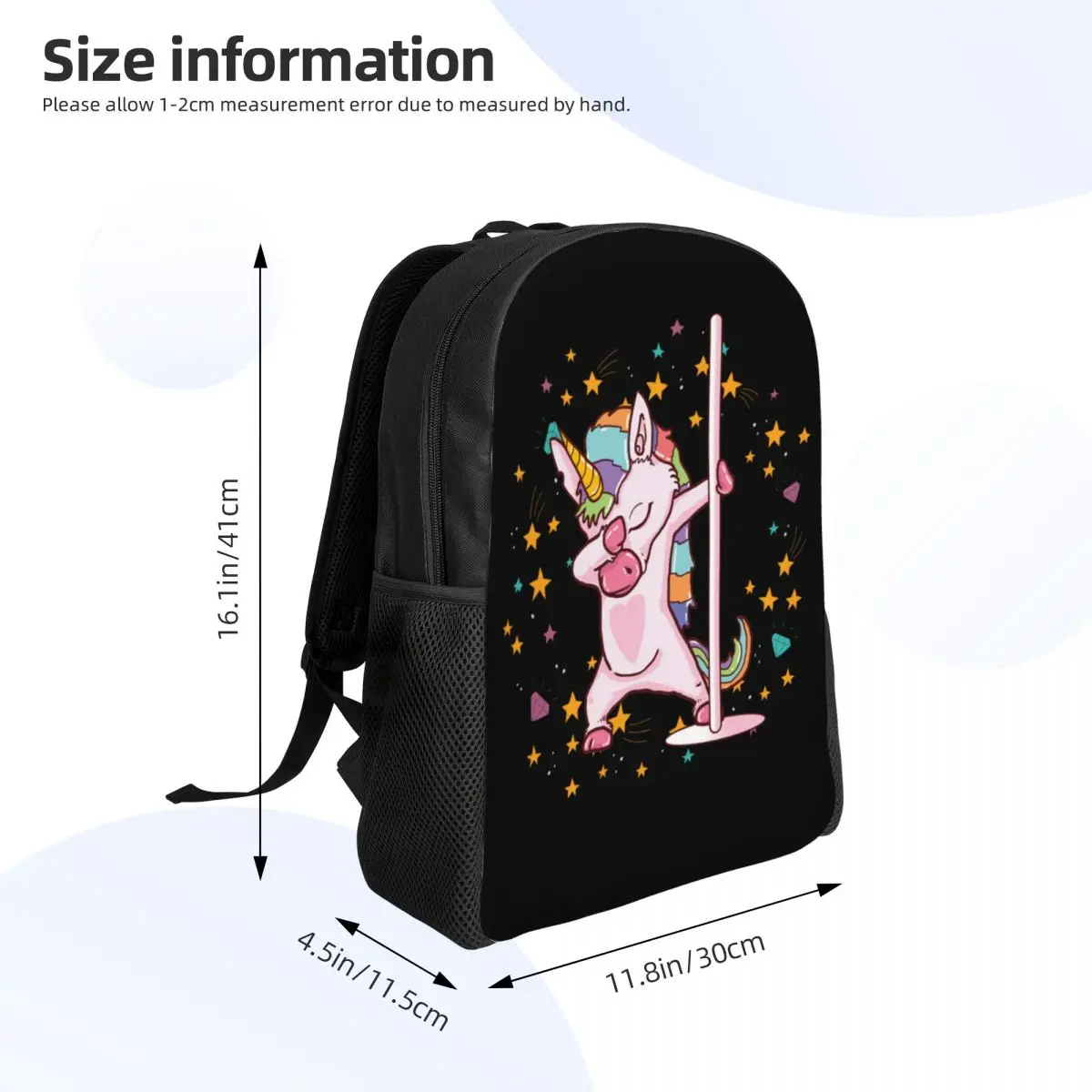 Funny Pole Dancing Unicorn Dance Backpacks School College Student Bookbag Fits 15 Inch Laptop Birthday Party For Kids Bags