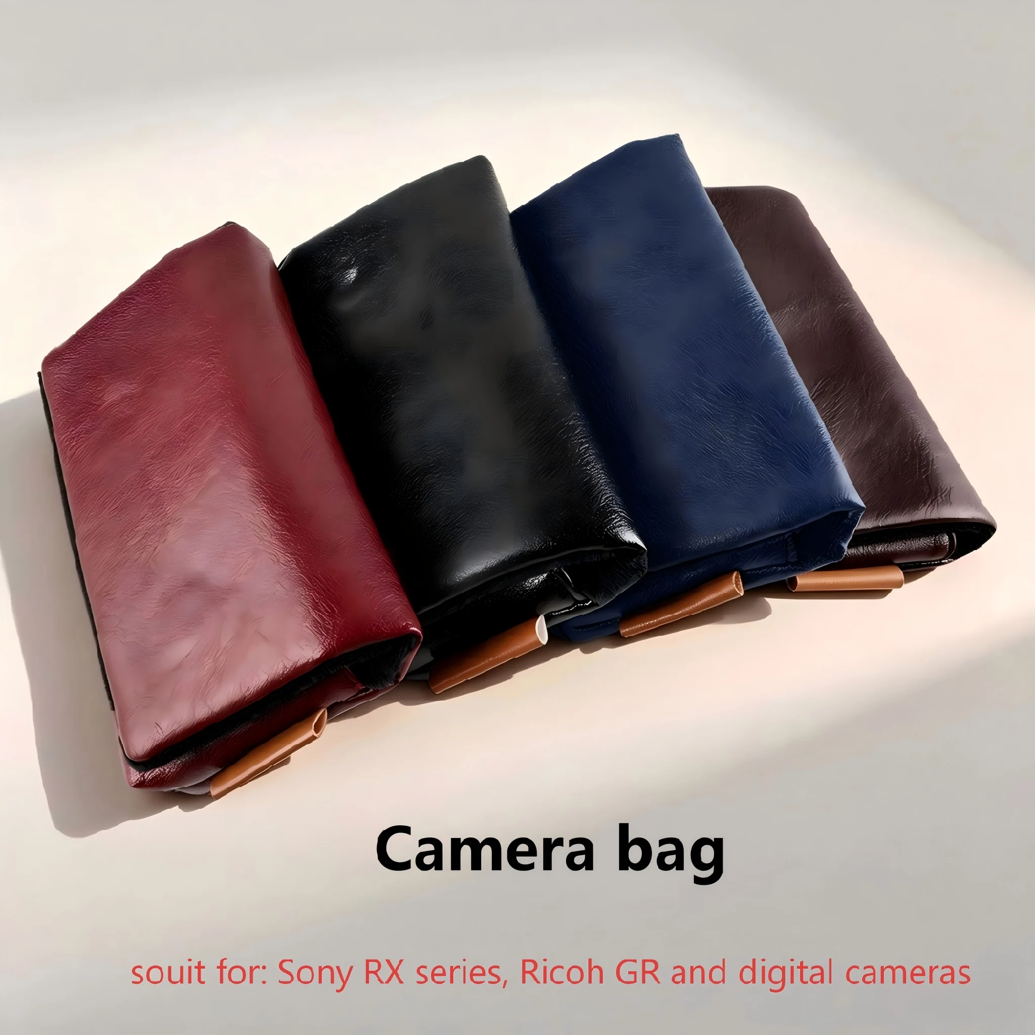 Digital Camera Sleeve, Vintage PU Leather Pouch Magnetic Closure,Soft Lining For Sony RX100/ II Ricoh GR III/II Canon G7X Travel