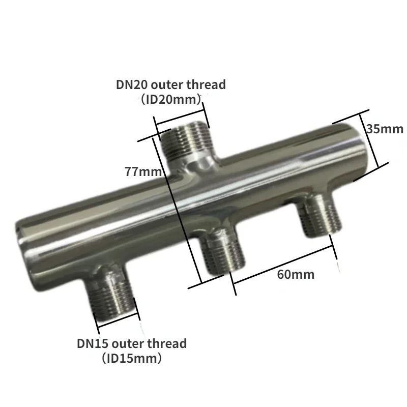 304Stainless steel Water Manifold Distributor DN20 in DN15 out Water separator for faucet diverter water distributor accessories