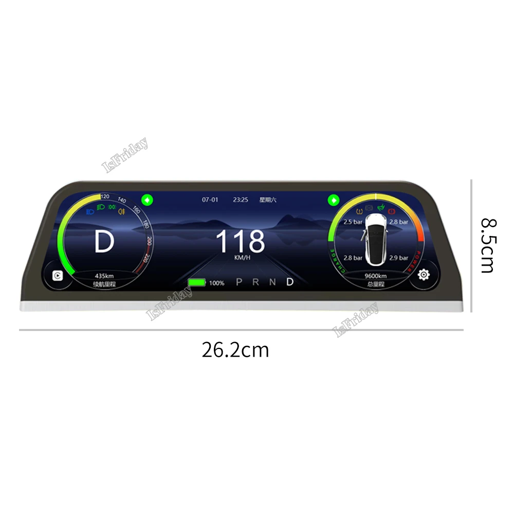 Digital Dashboard Heads Up For Tesla Model 3 Y Display Carplay Android Auto 9.66 Inch IPS Screen Auto HUD Power Support Carplay