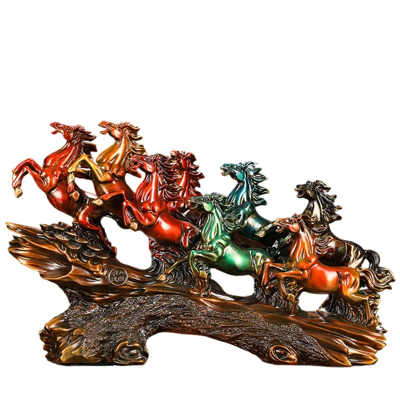 

Brass Eight Horse Ornaments Crafts Home Entrance Office Decorations Housewarming Gifts