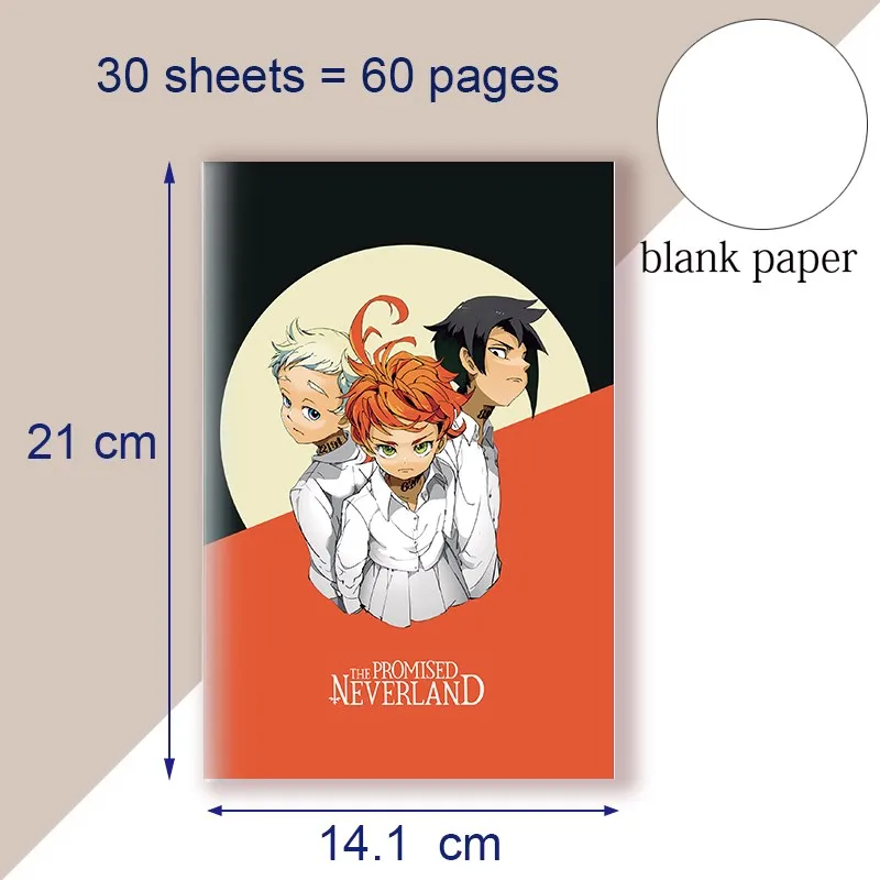 Imagem -06 - Caderno Anime o Prometido Neverland Emma Norman & Ray Almofada de Escrita Esboço Nota Livro Cosplay Mangá Cartaz Figura Bloco de Notas a5