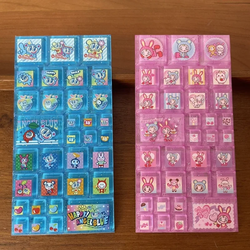 الكرتون الملاك الأزرق ملصق الإبداع الطوب على شكل ثلاثية الأبعاد الأبعاد ملصق زوجين Diy جراب هاتف حقيبة الديكور هدايا الحفلات