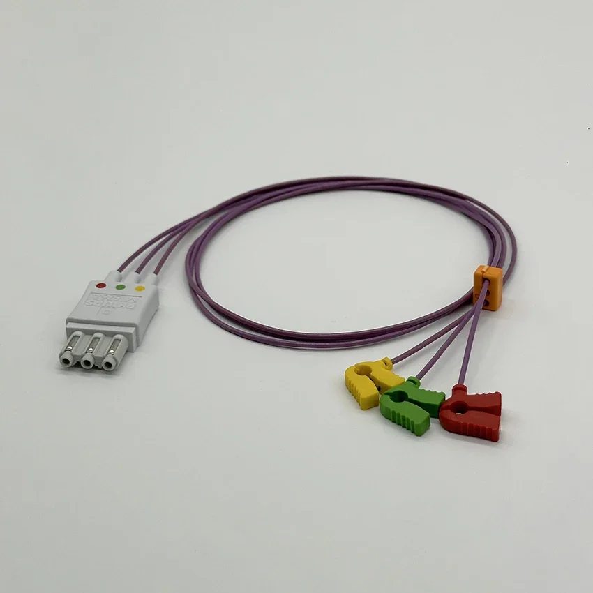 M1626A Neonatal ECG Cable, Unshielded 3 Lead Miniclip IEC