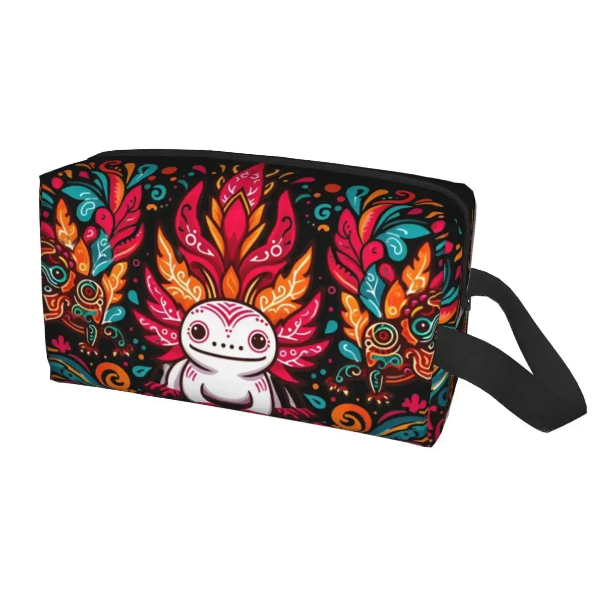 

Дорожная косметичка с мексиканским узором Otomi Axolotl для женщин, органайзер для туалетных принадлежностей для макияжа, женский комплект для хранения красоты Dopp