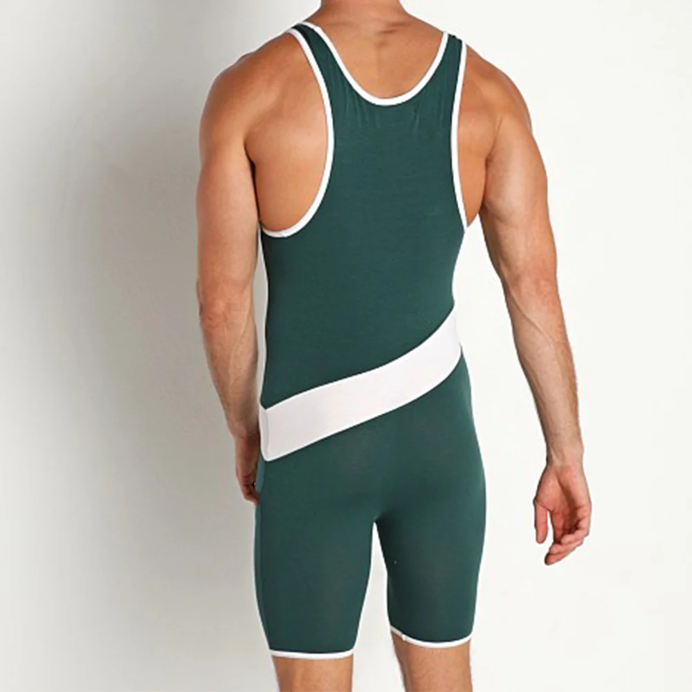 3 Colors Wrestling Singlets Sleeveless Weightlifting Wear Suit One Piece Bodysuit Iron WWE Swimwear Gym PowerLifting Skinsuit