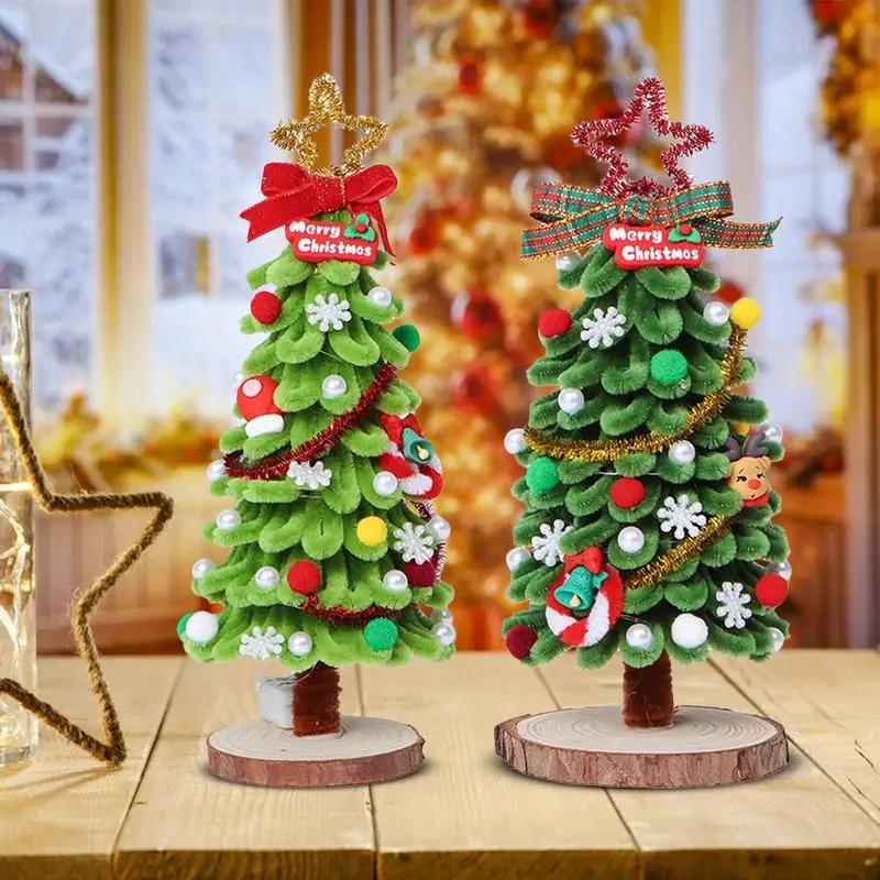 Kits para manualidades de árbol de Navidad, varita retorcida, Kits de arte para árbol de Navidad, limpiadores de tuberías interactivos, Kits para manualidades, diversión, árbol de Navidad, escritorio