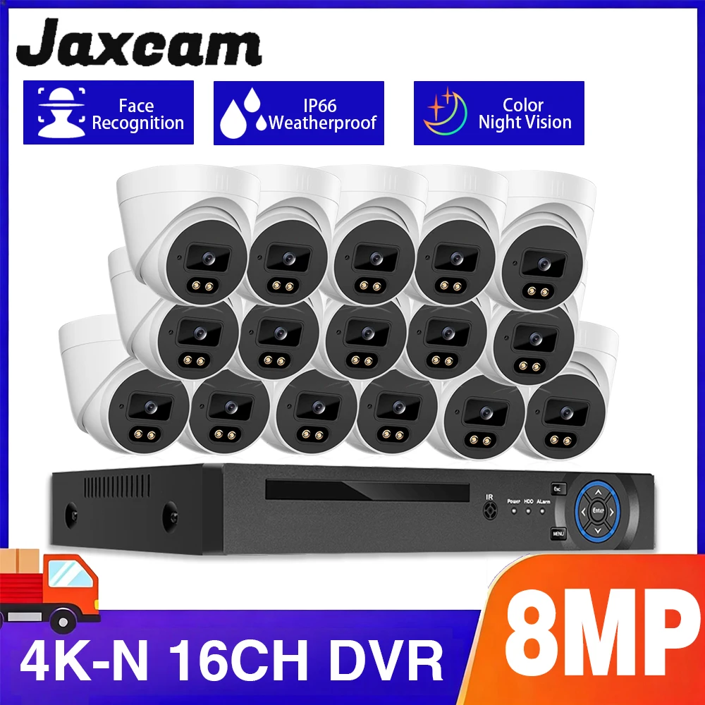 4K 16CH CCTV Dome Camera Set Outdoor Waterproof AHD Security Camera Video Surveillance System Kit 8MP XMEYE DVR Kit 16 Channel