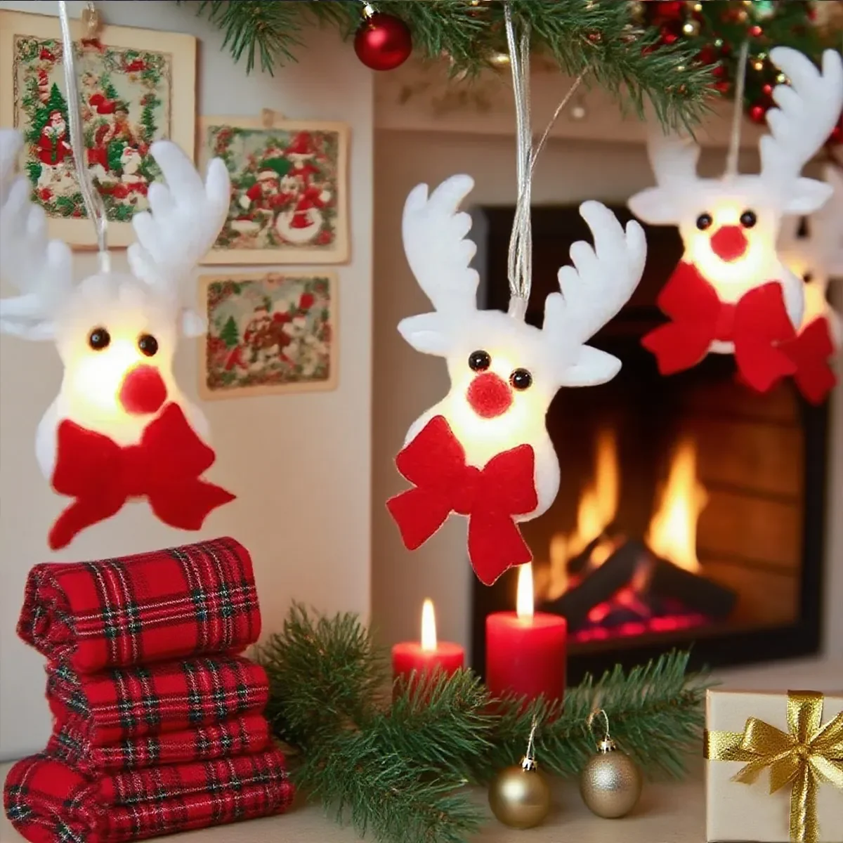 Battery Powered Reindeer Fairy String Lights | 10/20 LED Christmas Elk Lights for Bedroom, Tree & Holiday Party Decor