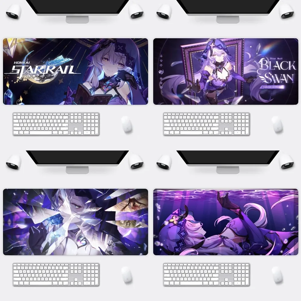 

Game Honkai Star Rail Black Swan S Mousepad Office Large Small Mouse PC Computer Game Keyboard Rubber Anti-Slip Mice Mat Big
