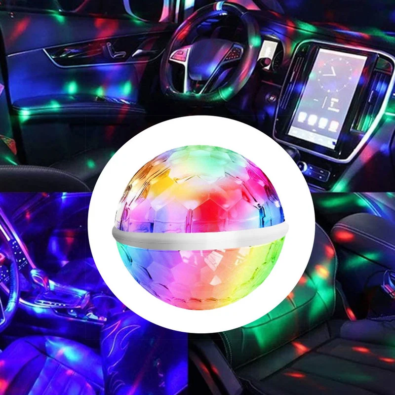 Portable Cell Phone Stage Lights Mini RGB Projection Lamp Party DJ Disco Ball Light Indoor Lamps Club Car LED Projector Gifts