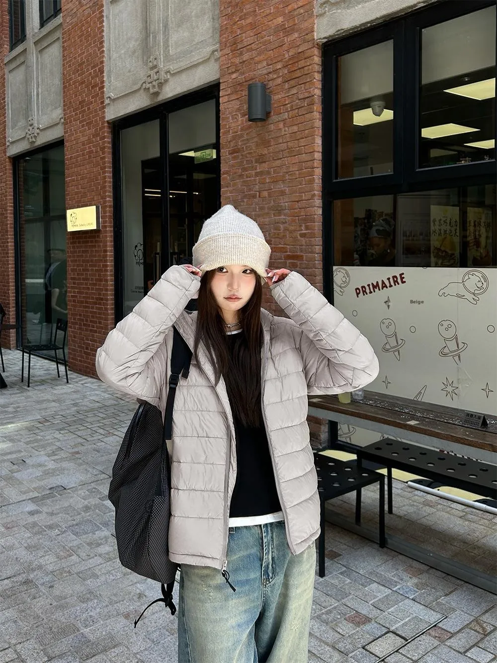 

D YANGJUN Зима 2025 Новая легкая женская куртка с капюшоном из 90% белого утиного пуха, теплая верхняя одежда с дизайном «Реберная кость»