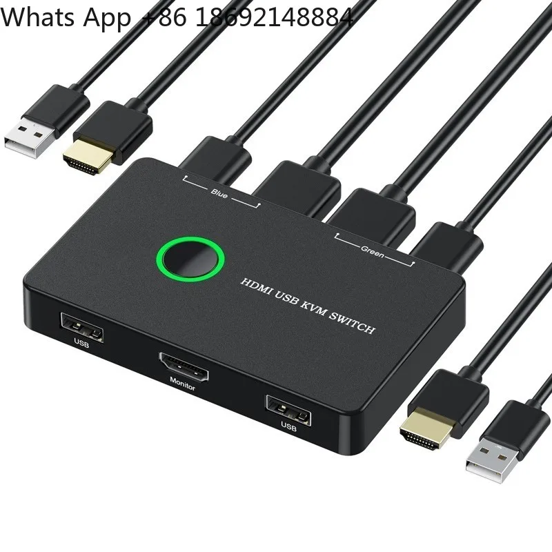 USB/HDMI/KVM switcher for 2 computers sharing keyboard mouse printer high definition monitor