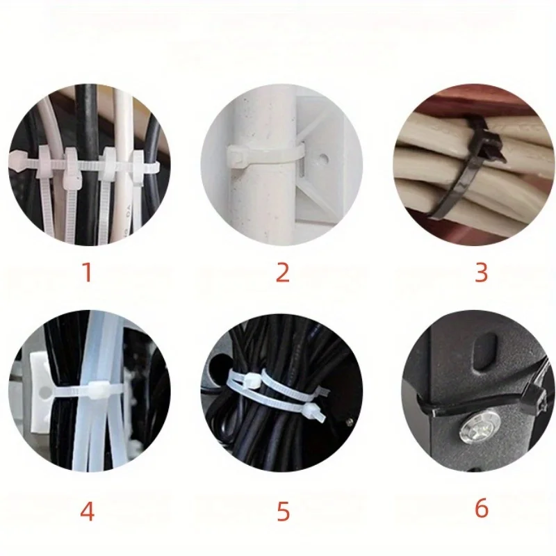 500pcs Multifunctional Cable Ties, White Plastic Self-Locking Nylon Cable Ties with 50.0LB Maximum Tensile Strength