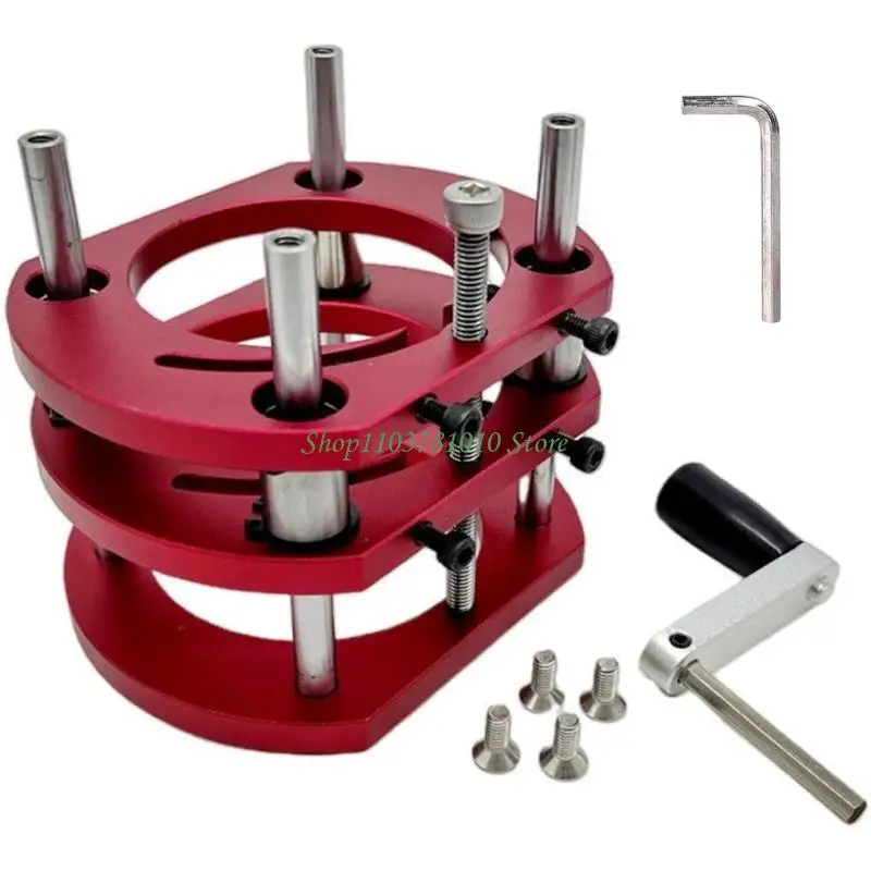 U55D Adjustable Router Table Base Heavy Duty Aluminum Construction Lifting Systems Base With Steel Support Rod Secure Mount