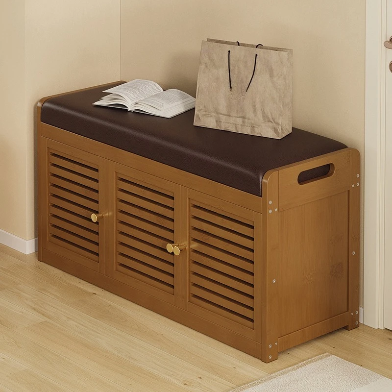 

Shoe change stool soft bag with door, simple shoe rack at home door, multi-functional shoe rack in living room, integrated