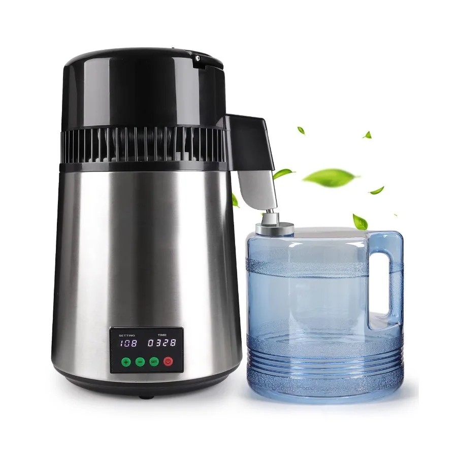 

Настольный дистиллятор для воды, 750 Вт, нержавеющая сталь 304, емкость 4 л, персонализированный переключатель температуры/таймера в одно касание