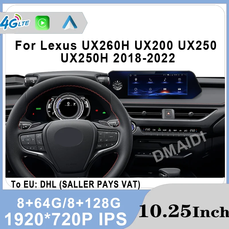 

Navigation For Lexus UX ZA10 UX200 UX250h 2018-2022 8+128G Car Radio Multimedia Player LCD Touch Screen 10.25inch Android 12Wifi