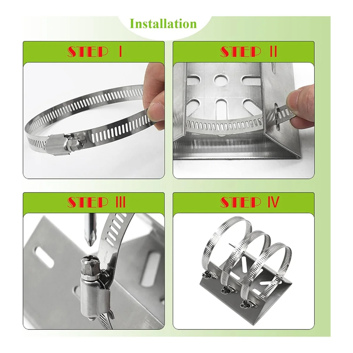 رف تثبيت شامل على الحائط مع 6 حلقات ، مثبت بعمود عمودي من الفولاذ المقاوم للصدأ ، لكاميرا مراقبة CCTV ، 2 ks