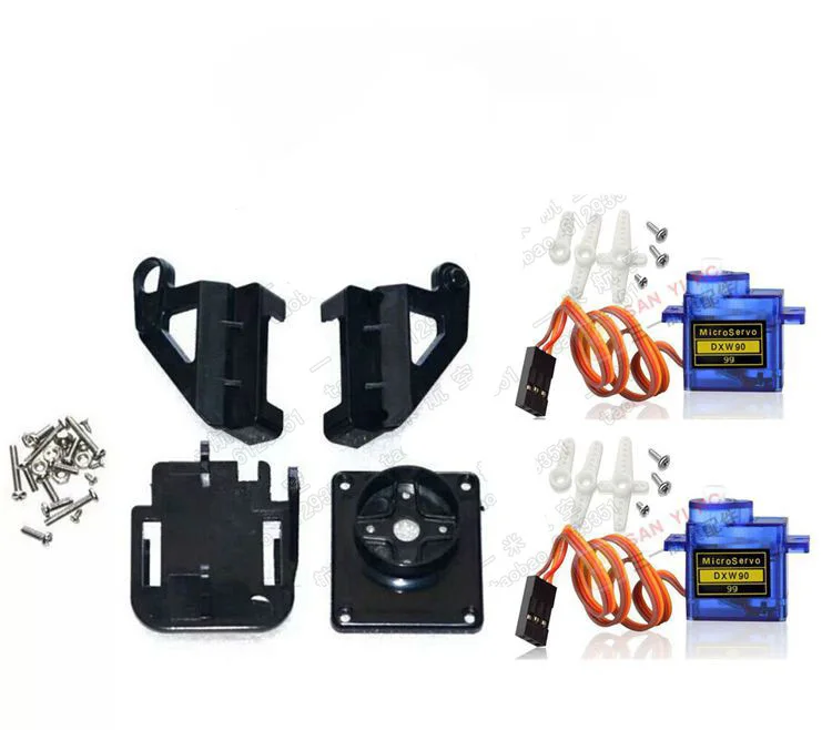 Pan Tilt Two Axis PTZ Ultrasonic Aerial Model FPV Camera Support Accessories Servo Stand Dual 2-Axis Mini Plastic FPV Camera PTZ