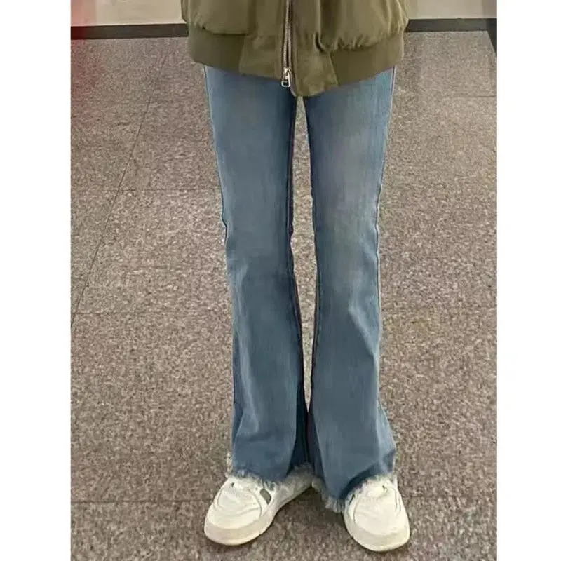 

Jeans Stretch Autumn Winter Woman Clothing Flared Bell Bottom Bootcut Trumpet Leg Lengthening Pear Shaped Silhouette Female