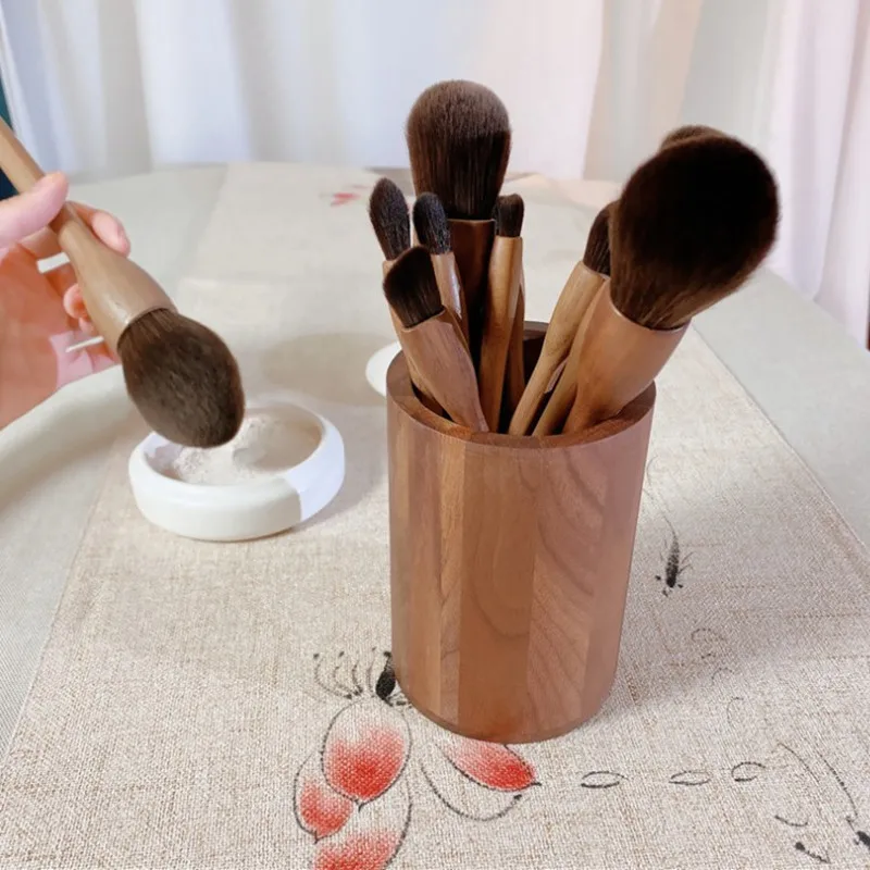 New Walnut Makeup Brushes Set Professiona High Quality Powder Bronze Blending Foundation Sculpting Eyeshadow Cosmetic Brush Kits