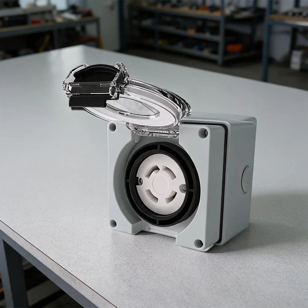 30A NEMA-L14-30C Twist Lock Female Receptacle Weatherproof Outlet Box For Generator Welder-Transfer Switch Power Connection