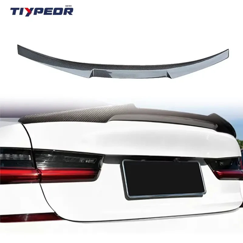 TIYPEOR Real Carbon Fiber Rear Trunk Lip Spoiler for G20 3 Series M4 Style