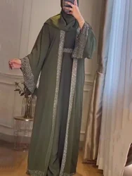 Otwierana Abaya dubajski Kaftan muzułmański sweter Abayas sukienki dla kobiet 2024 na co dzień szlafrok Kimono Femme Kaftan turecka islamska odzież