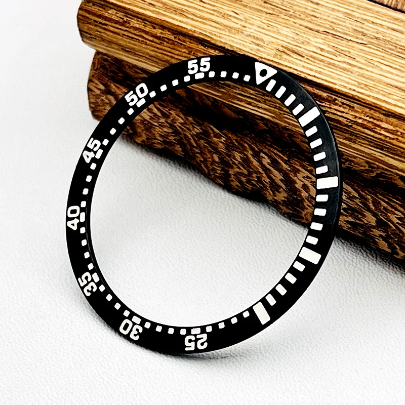 Luminous aço inoxidável Assista Bezel Inserir, Case para Seiko SPB185, NH35, NH35, 38x30.5mm Insert