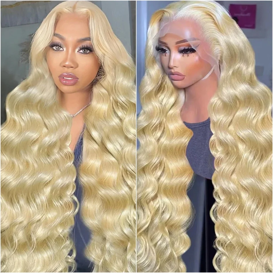 

Парик из натуральных волос 613 Body Wave, плотность 250%, бразильский, 13x6 HD кружевной фронтальный парик, 40 дюймов, блонд, с предварительно выщипанными прядями, для женщин