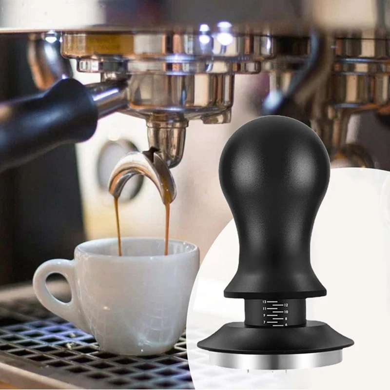 Tamper de café Espresso con aguja de prensa en polvo, Tampers de acero inoxidable con escala, distribuidor de café