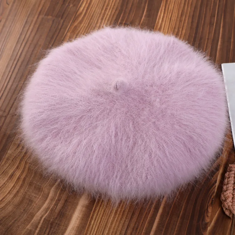 Fluffy Real Mink Fur Beret Cap Women Multiple Shades Soft Plush Warm Elegant Party Outdoor Winter Headwear