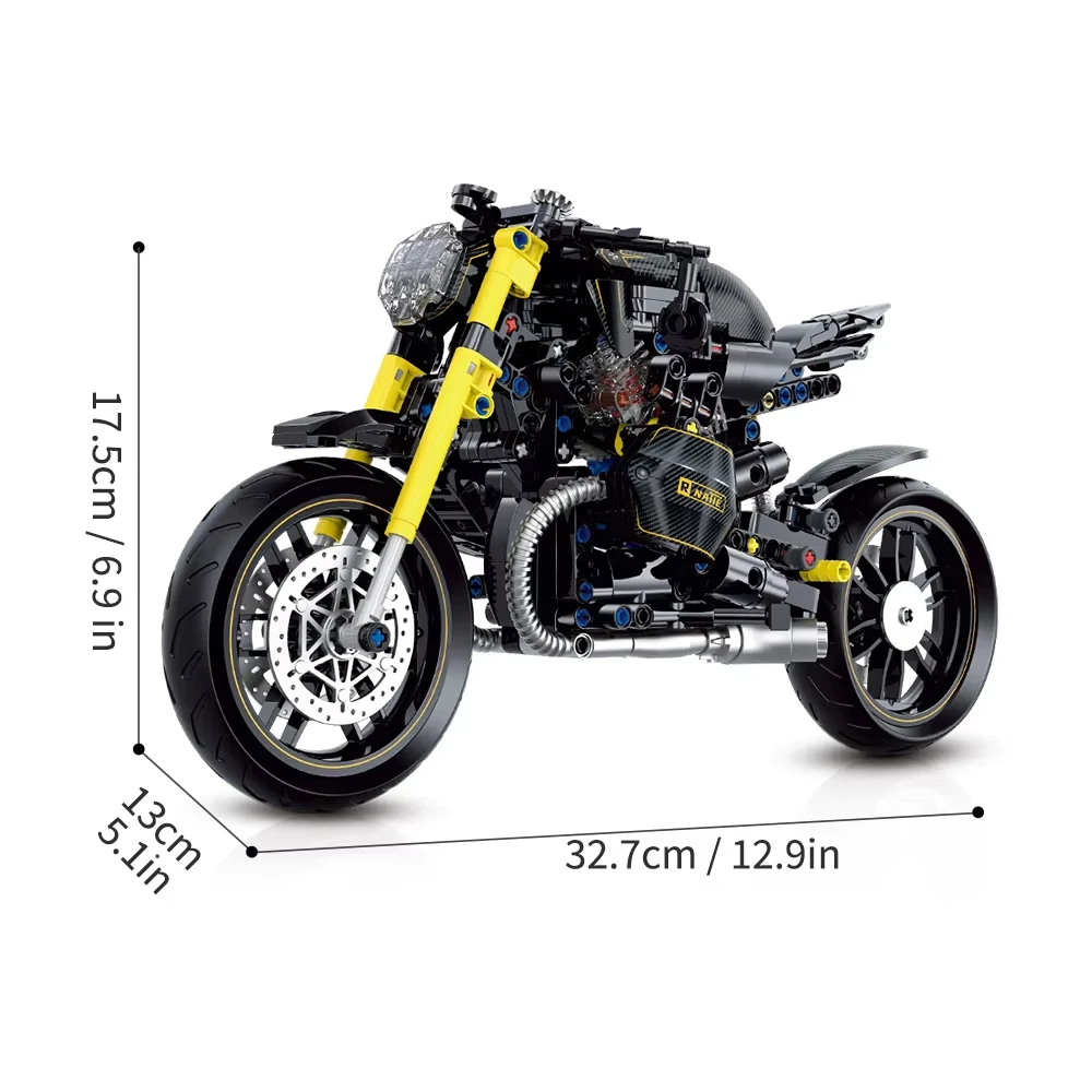 MOC Tecnico 1:8 Moto Building Blocks Assemblaggio Auto Sportiva Mattoni Giocattoli per Il Ragazzo Regalo Di Natale Giocattolo Educativo Set 563PCS