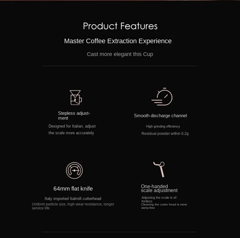 CAFOVO G64F Variable speed Coffee Bean Grinder Machine 64mm Burr Espresso Coffee Grinder Electric Quantitative Grinder