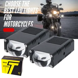 50W Motorcycle Auxiliary 2.5Inch LED Headlight Mini Driving Fog Light Dual Color Spotlights Motorbike Truck Trailer off-road 12V