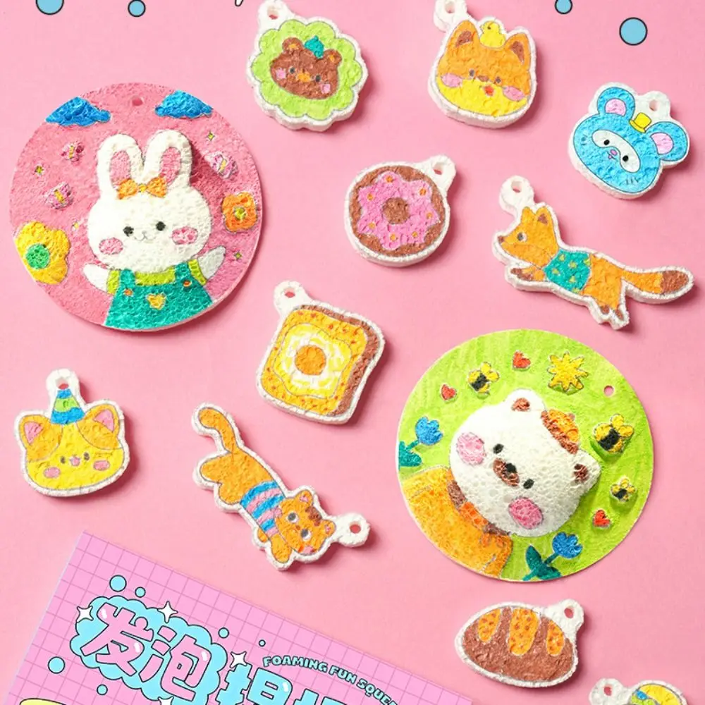 Met schildersezel DIY Puffy Paint Kit Puffy Effect Spons Textuur Tekenpennen Kit Kleurrijke pennen Creatief ontwerp 3D Tekening Canvas