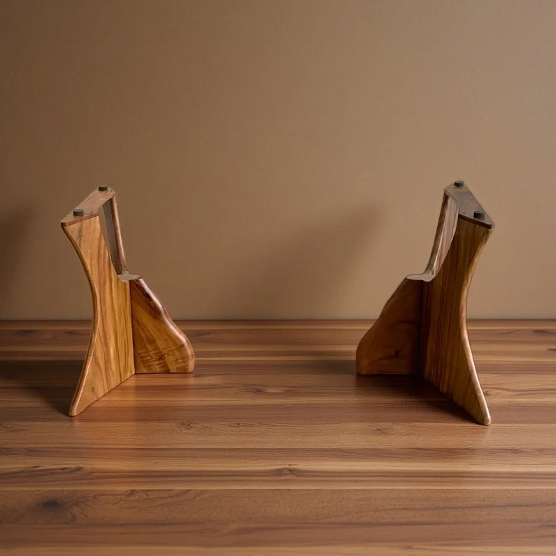 الجوز فراشة قوس قوس لوحة كبيرة أرجل طاولة الشاي خشب متين طاولة طعام المنزل ترايبود الحديثة بسيطة سجل الدعم