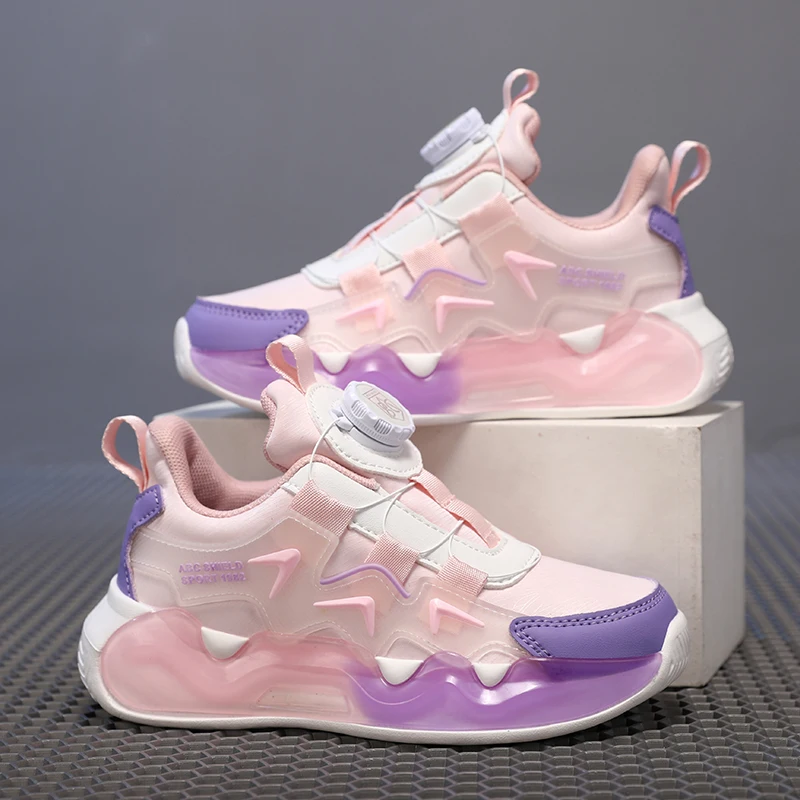 

Детская спортивная обувь для девочек, кожаная износостойкая удобная прогулочная обувь, мягкие нескользящие толстые повседневные детские кроссовки