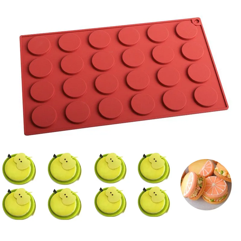 Flat Round Disc Silicone Mold Mini Tart Cookies Dessert Chocolate Candy Gummy Mould Epoxy UV Resin Jewelry Cake Decorating Tools