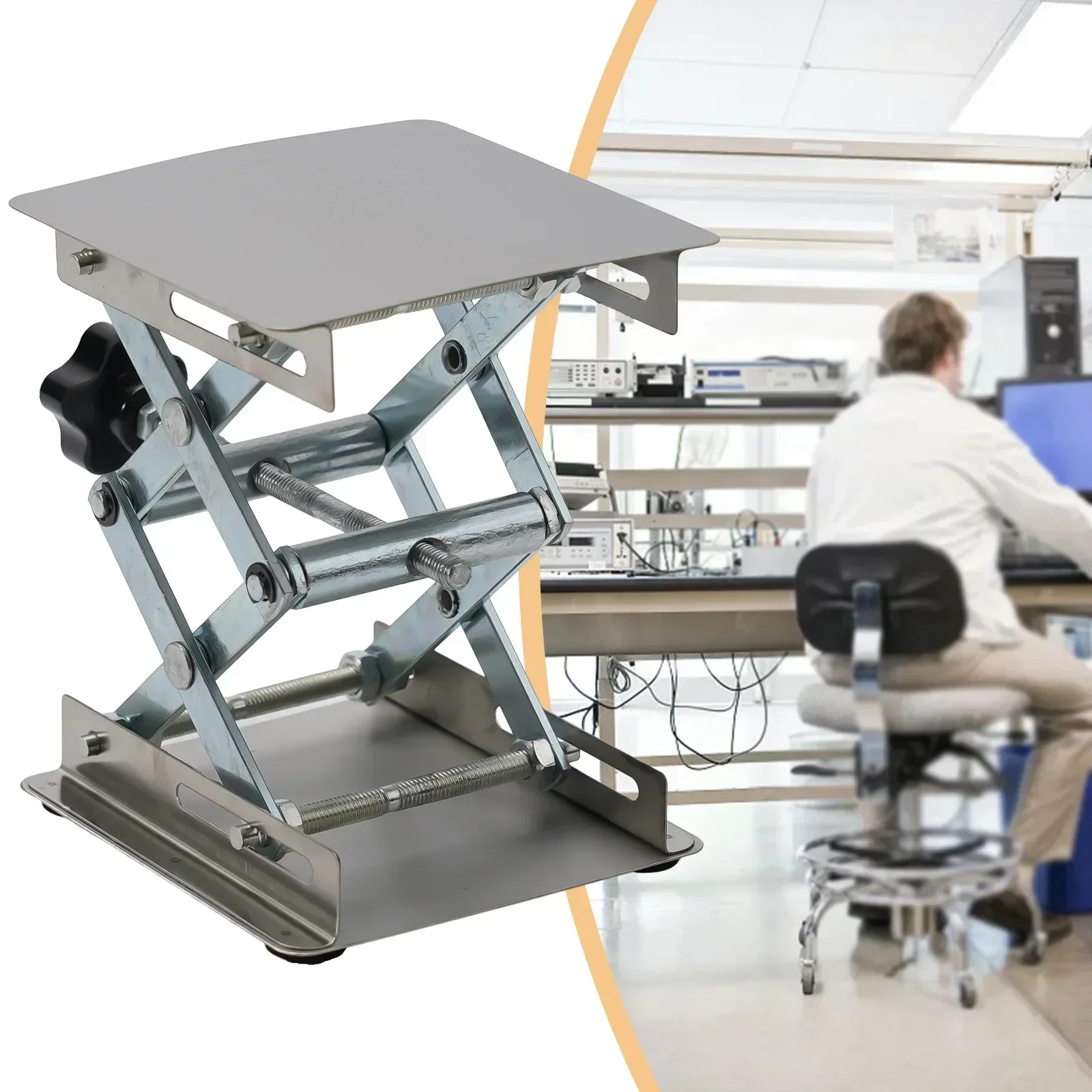 Adjustable Lift Table Lab Plate Jack Scissor Stand Platform Router Workbench Table Woodworking Lift Laboratory Carpentry Tools