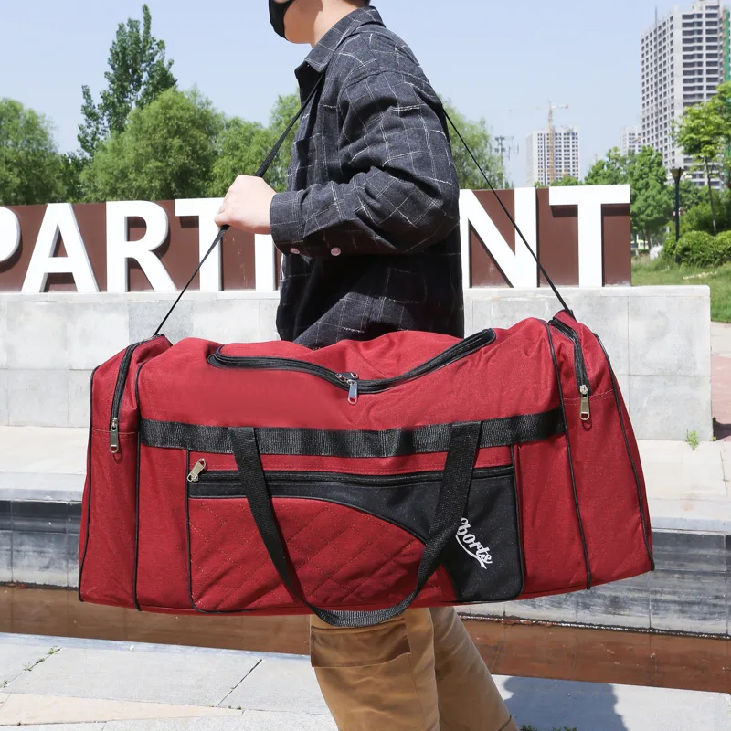 

Oxford Sports Backpack Purse Large Capacity Fitness Training Bag Multifunctional Wear-resistant Side Zippers for Travel Swimming