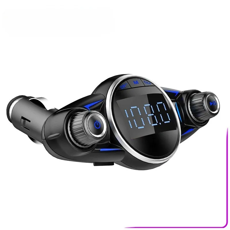 New BT08 Broken Code Version Big Eyes Double Head FM Car Bluetooth Mp3 Double Knob Large Screen Display Voltage Detection